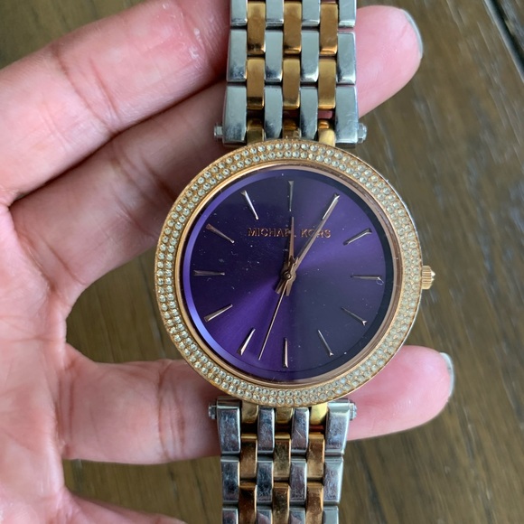 MICHAEL Michael Kors Jewelry - Purple face gold and silver Micheal kors watch.